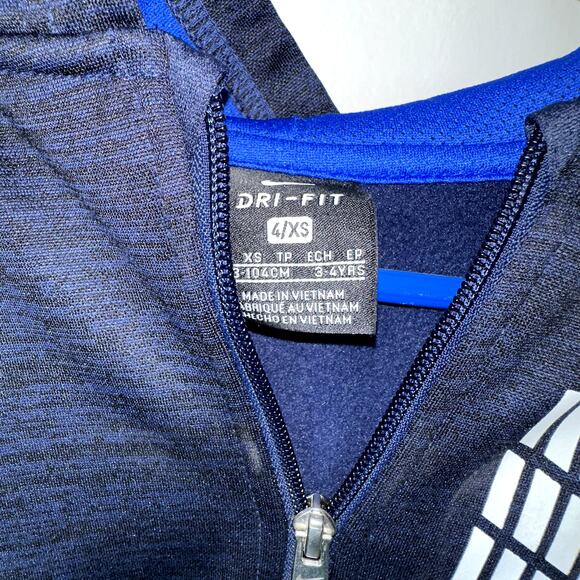 Nike 2pc Track Suit Set Boys Size 4 XS Midnight Navy Heather Full Zip Sweats NWT - Picture 2 of 6